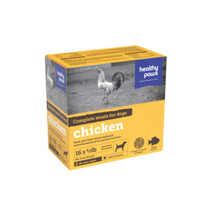 Healthy Paws Complete Dinner Poulet Nourriture crue congelée pour chiens