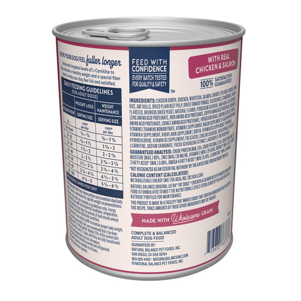 Natural Balance Original Ultra Fat Dogs Recette poulet et saumon en bouillon Pâtée humide pour chiens