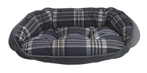 Bowsers Crescent Pet Bed, Greystone Tartan