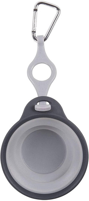 Dexas Collapsible Travel Pet Cup with Bottle Holder, Light Gray