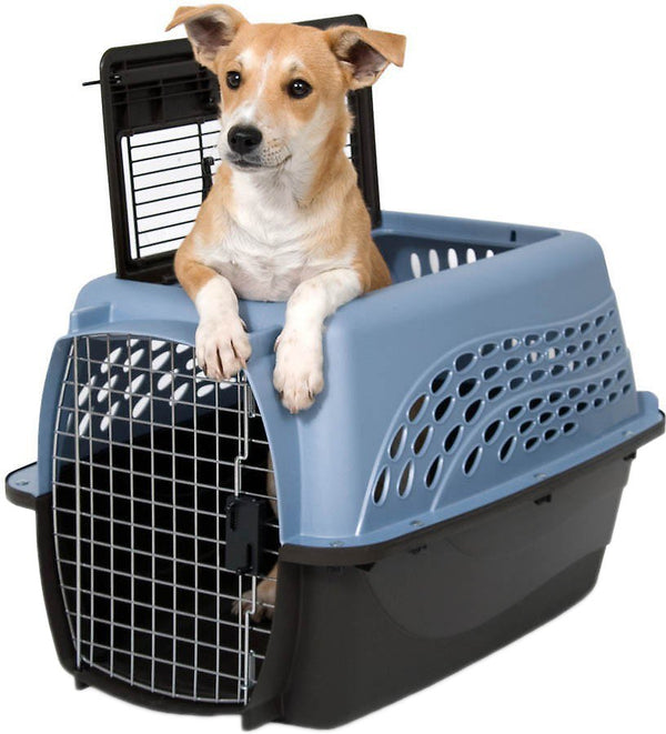 Petmate Two Door Top Load Pet Kennel, Medium Blue