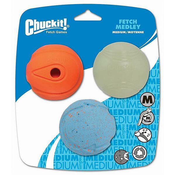 Chuckit! Fetch Ball Medley Triple Pack Dog Toy
