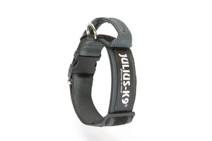 Julius-K9 Color & Gray Collar with Handle, Safety Lock & Interchangeable for Dogs, Black