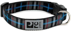 RC Pets Clip Dog Collar, Black Twill Plaid