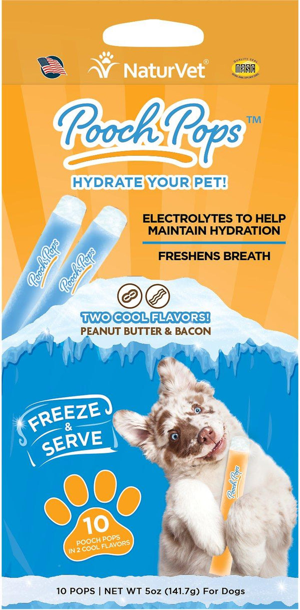 NaturVet Pooch Pops Peanut Butter & Bacon Hydration Dog Supplement