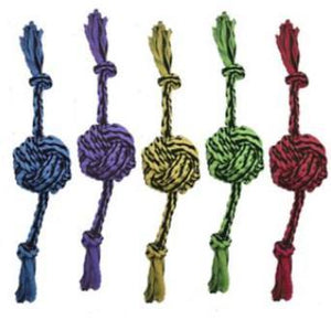 Multipet Nuts for Knots 2-Knot Rope with Ball Dog Toy, Color Varies