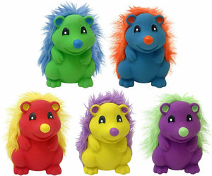 Multipet Jouet en latex Hérisson avec fourrure pour chiens, Couleur variable