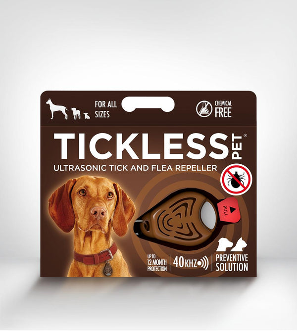 Tickless Classic Répulsif ultrasonique anti-tiques et puces pour chiens, Marron