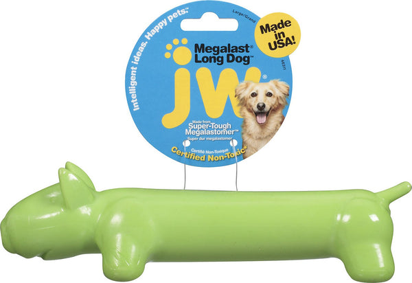 JW Pet Megalast "Long Dog" Dog Toy, Color Varies