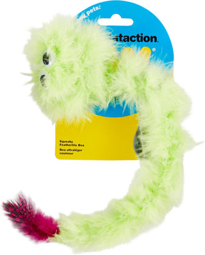 JW Pet Cataction Featherlite Catnip Boa Jouet pour chat qui couine, couleur variable