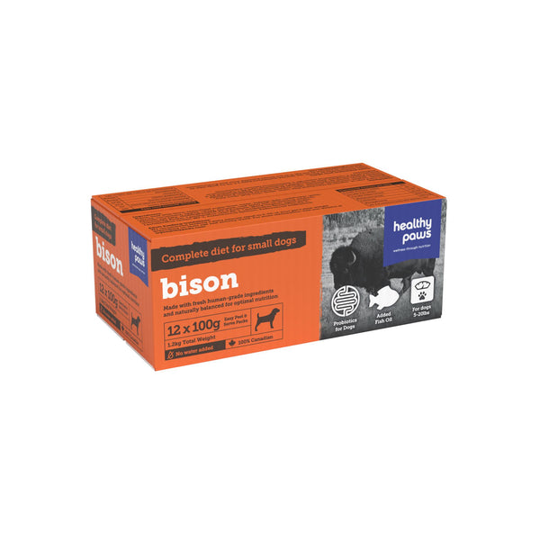 Healthy Paws Complete Dinner Bison nourriture congelée pour petits chiens
