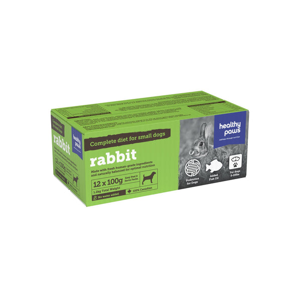 Healthy Paws Complete Dinner Lapin nourriture congelée pour petits chiens