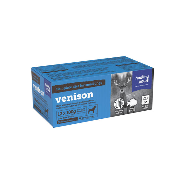 Healthy Paws Complete Dinner Venaison nourriture congelée pour petits chiens