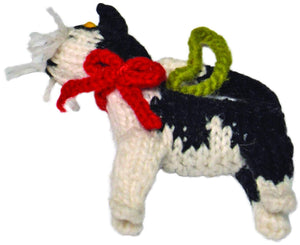 Chilly Dog Cat Ornament, Black/White