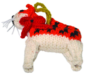Chilly Dog Tabby Cat Ornament, Orange