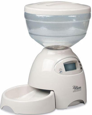 Aspen Pet LeBistro Portion Control Programmable Pet Feeder, Bleached Linen