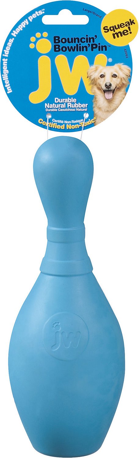 JW Pet iSqueak Jouet pour chien Bouncin' Bowlin' Pin, couleur variable