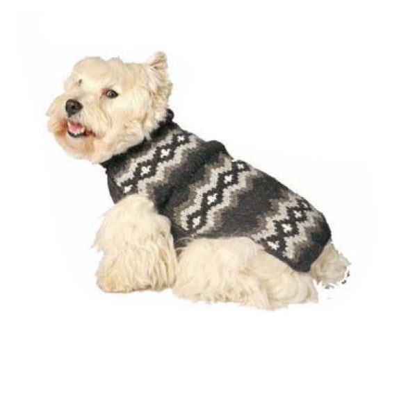 Chilly Dog Gray Diamonds Dog Sweater