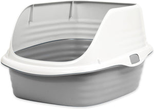 Petmate Grand bac à litière pour chat avec rebord, couleur variable, grand