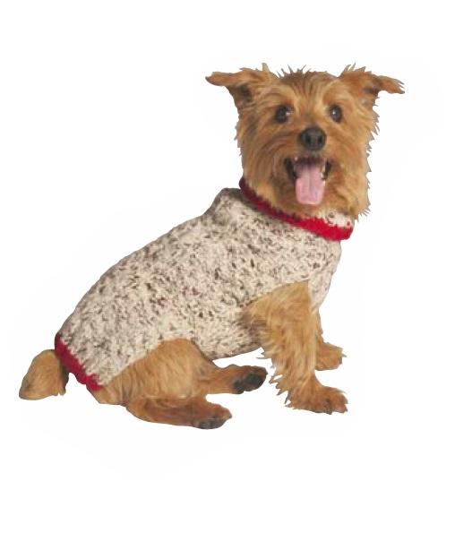 Chilly Dog Oatmeal Cable Knit Dog Sweater
