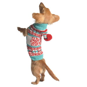 Chilly Dog Hoodie Holiday Dog Sweater, Peppermint