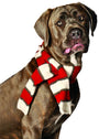 Chilly Dog Hand Knit Wool Dog Scarf, White/Red