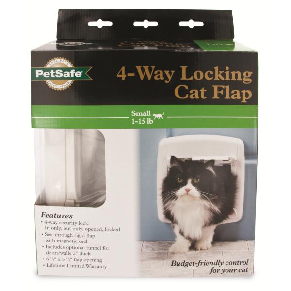PetSafe Porte 4 Voies De Verouillage, Pour Chat, Blanche
