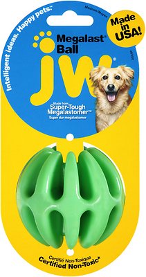 JW Pet Megalast Ball Dog Toy, Color Varies