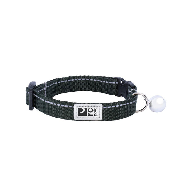 RC Pets Collier sécuritaire de base pour chats, Olive foncée, 8-10-in