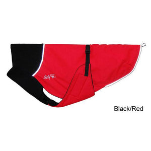 Chilly Dogs Great White North Dog Coat, Black/ Red Shell