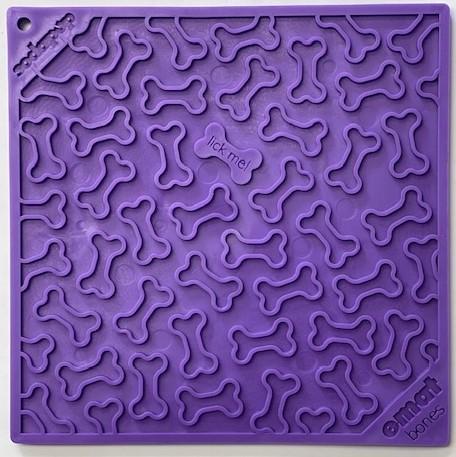 SodaPup eMat Lick Mat d'enrichissement design os, pour chiens, Violet, Grand