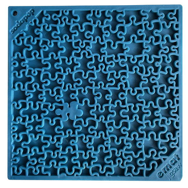 SodaPup eMat Lick Mat d'enrichissement design puzzle, pour chiens, Bleu, Grand
