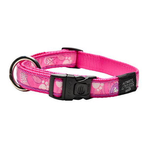Rogz Fancy Dress Dog Collar, Pink Paws