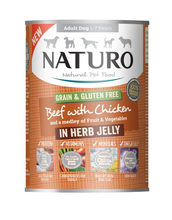 Naturo Beef with Chicken in Herb Jelly Wet Dog Food