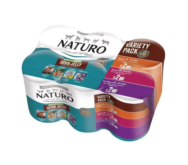Naturo Pack varié en gelée aux herbes Nourriture humide pour chiens adultes
