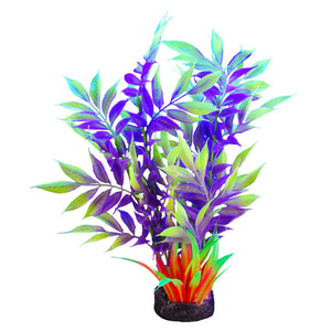 Marina iGlo Wide Leaf Bamboo Aquarium Plant, Yellow/Purple