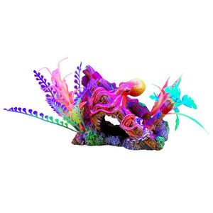 Marina iGlo Ship's Bow with Octopus & Plants Aquarium Ornament