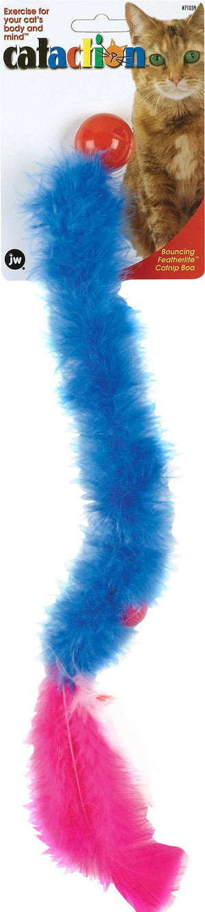 JW Pet Jouet pour chat Cataction Featherlite Boa à l’herbe à chat rebondissant