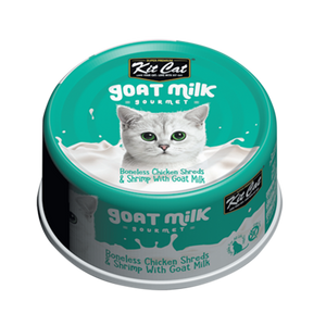Kit Cat Goat Milk Gourmet Boneless Chicken Shreds & Shrimp with Goat Milk Wet Cat Food Can