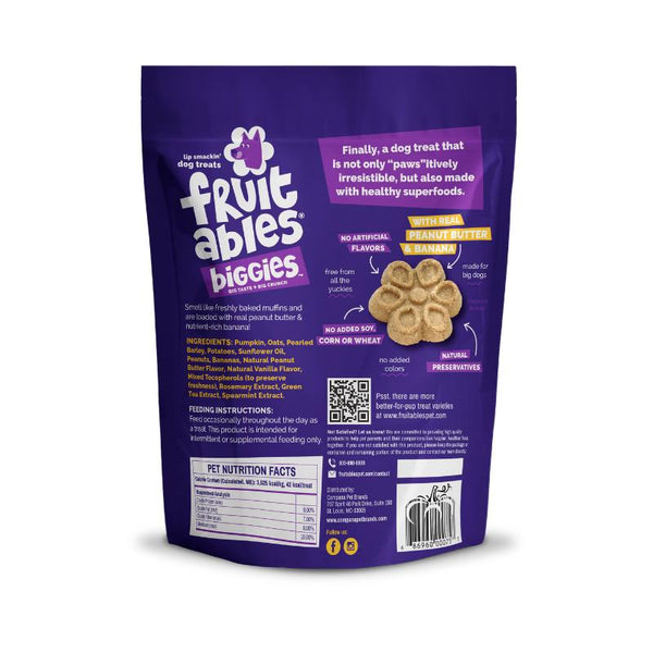 Fruitables Biggies Peanut Butter & Banana Dog Treats