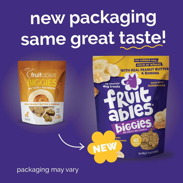 Fruitables Biggies Peanut Butter & Banana Dog Treats