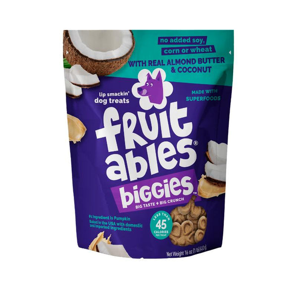 Fruitables Biggies Almond Butter & Coconut Dog Treats