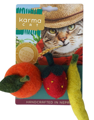 Dharma Dog Karma Cat Jouets pour chat en laine Fruits