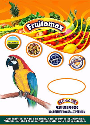 Nourriture pour oiseaux Zoo-Max Fruitomax pour perroquet sans tournesol