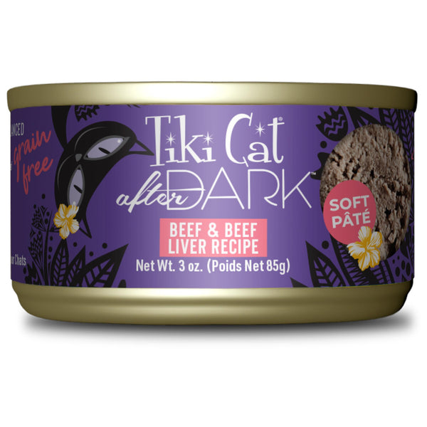 Tiki Cat After Dark Soft Pate Beef & Beef Liver Wet Cat Food Can