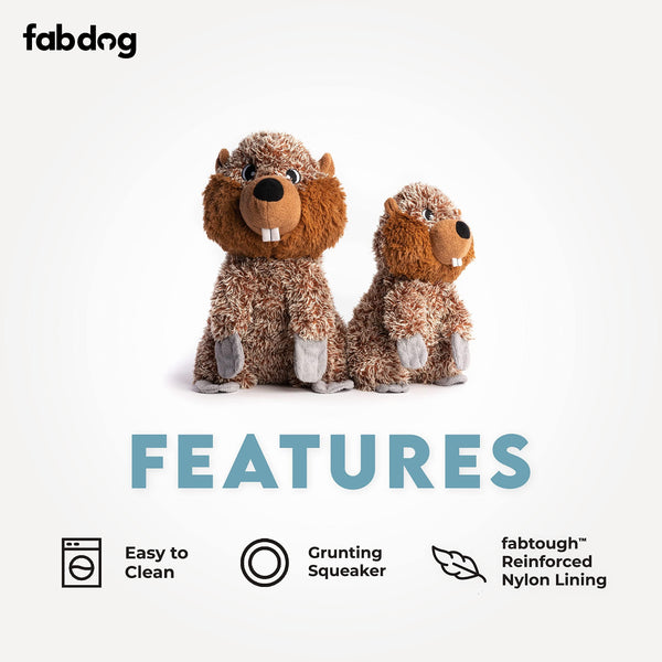fabdog Fluffy Beaver Dog Toy