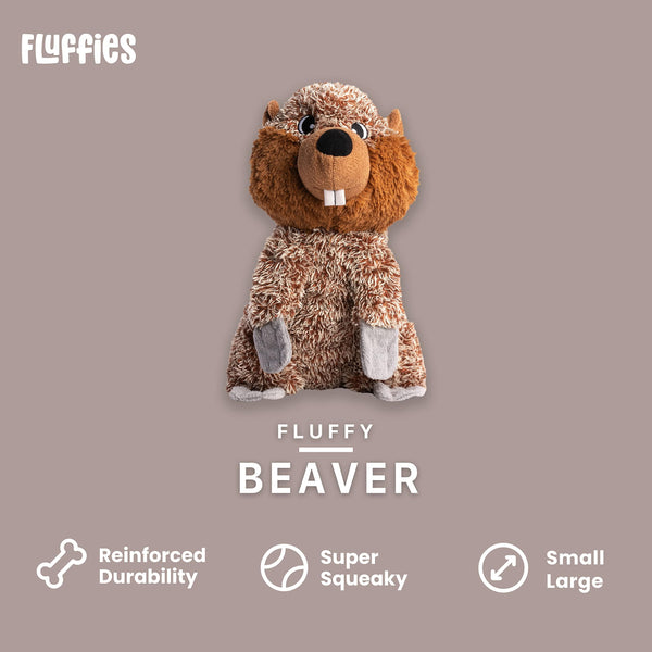 fabdog Fluffy Beaver Dog Toy