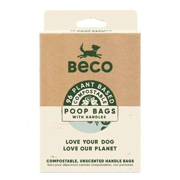 Beco Compostable Unscented Poop Bags with Handle for Dogs