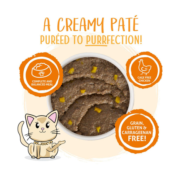 Weruva Pâté pour chat Who Wants to be a Meowionaire? Dîner poulet et citrouille en purée hydratante Boîte de nourriture humide pour chats