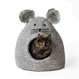 Dharma Dog Karma Cat Caverne souris grise Lit pour chiens et chats